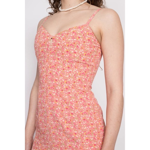 Vintage Express 90s Peach Pink Calico Floral Romper - Extra Small - Picture 6 of 10